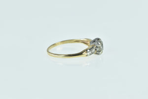 14K 0.75 Ctw 40's Old Mine Diamond Engagement Ring Yellow Gold