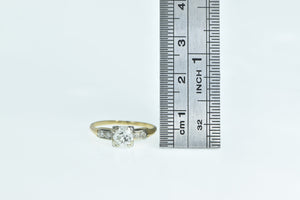 14K 0.75 Ctw 40's Old Mine Diamond Engagement Ring Yellow Gold