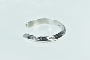 Sterling Silver Vintage Stamped Yearbook Engraved Cuff Bracelet 6.75"