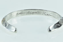 Load image into Gallery viewer, Sterling Silver Vintage Stamped Yearbook Engraved Cuff Bracelet 6.75&quot;