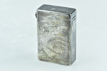 Load image into Gallery viewer, Sterling Silver Japanese Mount Fuji Scene Cigarette Match Case