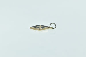 10K Phi Gamma Delta Black & White Enamel Star Charm/Pendant Yellow Gold