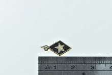 Load image into Gallery viewer, 10K Phi Gamma Delta Black &amp; White Enamel Star Charm/Pendant Yellow Gold