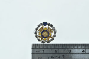 Sterling Silver 10k Gold Auxiliary VFW 25 Years Lapel Pin/Brooch