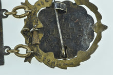 Load image into Gallery viewer, Sterling Silver Cross Crown Moravian Church Sunday School Pin/Brooch