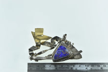 Load image into Gallery viewer, Sterling Silver Artisan Lapis Abstract Geometric Statement Pin/Brooch