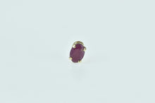 Load image into Gallery viewer, 10K Single Ruby Solitaire Vintage Oval Stud Earring Yellow Gold