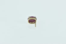 Load image into Gallery viewer, 10K Single Ruby Solitaire Vintage Oval Stud Earring Yellow Gold