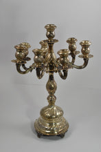 Load image into Gallery viewer, Sterling Silver Ornate 8 Stick Candelabra