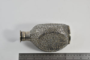 Sterling Silver 1940's Flower Tree of Life Filigree Pinch Bottle