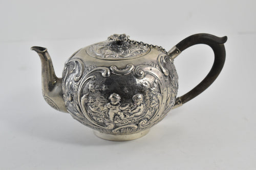 Sterling Silver Elaborate Rococo Repousse Tea Pot