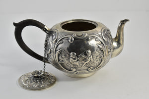 Sterling Silver Elaborate Rococo Repousse Tea Pot