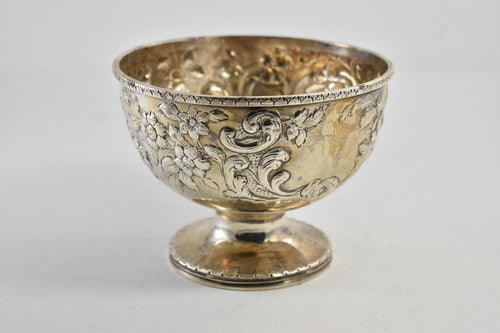 Coin Silver S Kirk & Son Stieff 11oz Repousse Rose Scroll Punch Bowl