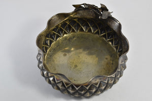 Sterling Plated Mid Century Strawberry Design Checkered Bowl