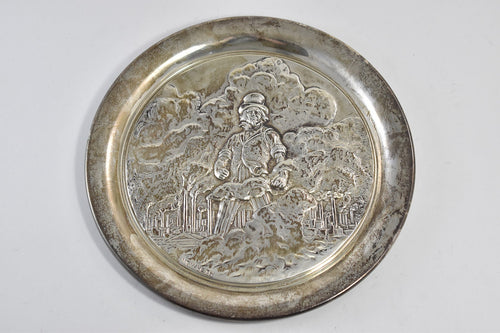 Sterling Silver Uncle Sam Arsenal of Democracy Commemorative Plate