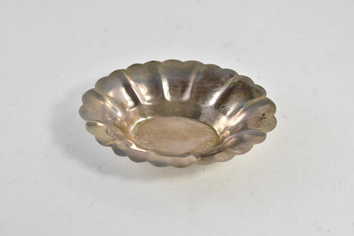 Sterling Silver Scalloped L Bros Candy Ring Oval Dish