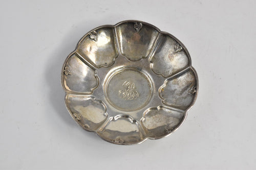 Sterling Silver M Ray Antique Scalloped Engraved Bowl
