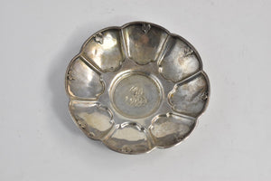 Sterling Silver M Ray Antique Scalloped Engraved Bowl