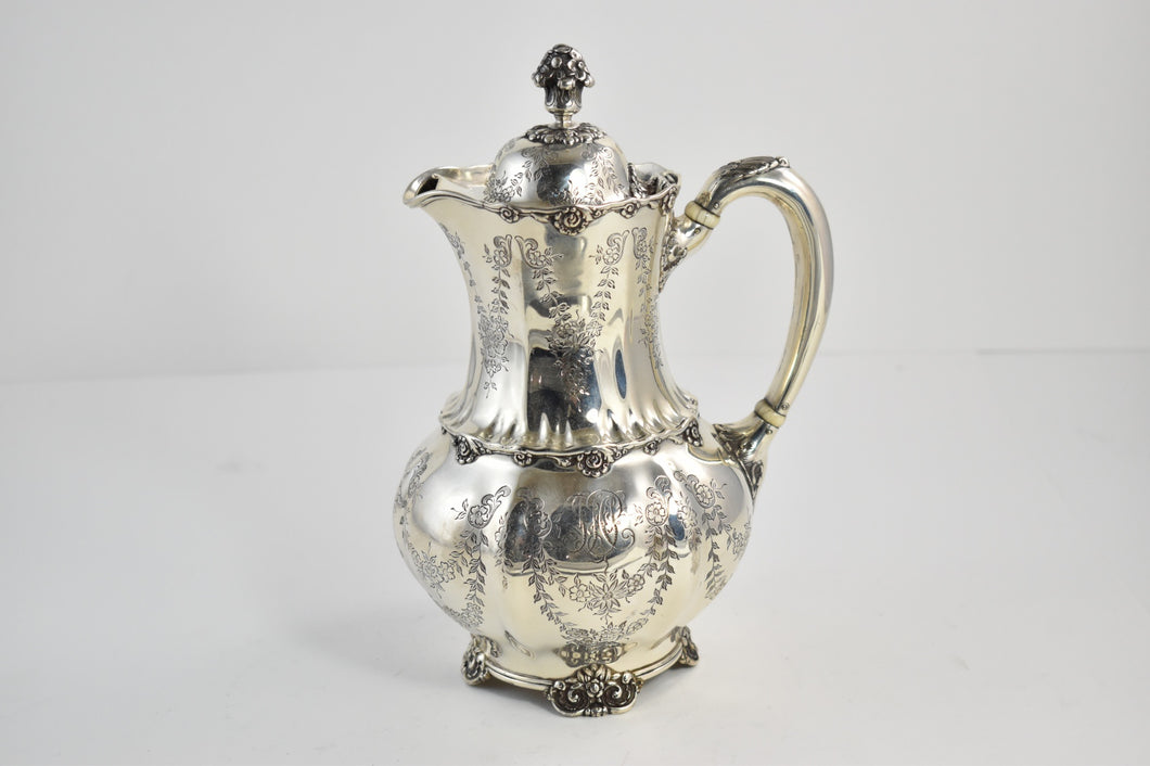 Sterling Silver Tiffany & Co 2 Pint Ornate Floral Pitcher