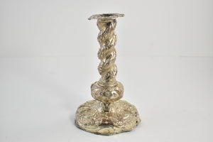 Sterling Silver Antique Strawberry Floral Pattern Candlestick