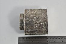 Load image into Gallery viewer, Sterling Silver Dutch Celebration Scene Ornate Tea Caddy