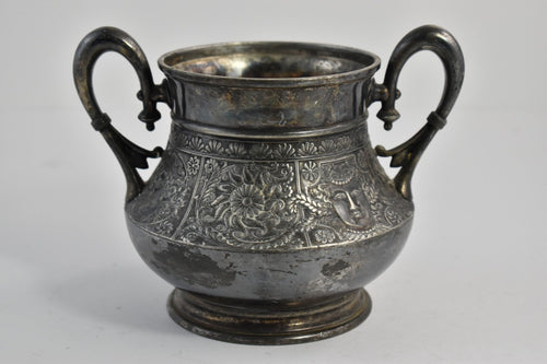 Sterling Silver Ornate Greek Mythology Motif Sugar Bowl