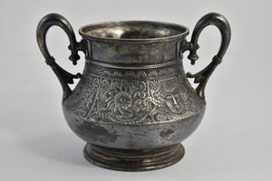 Sterling Silver Ornate Greek Mythology Motif Sugar Bowl