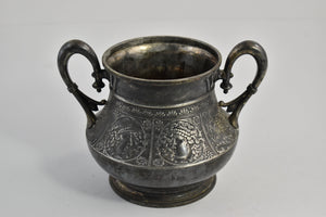 Sterling Silver Ornate Greek Mythology Motif Sugar Bowl