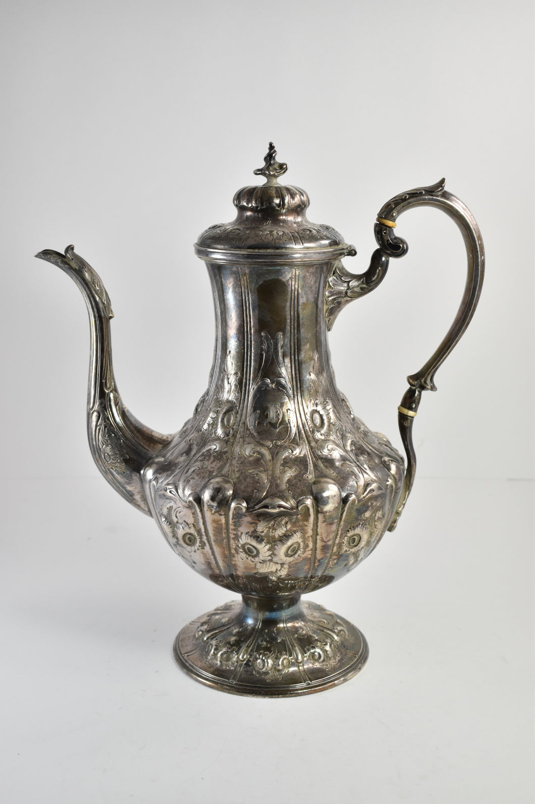 Sterling Silver JD Caldwell & Co Ornate Sunflower Tea Pot