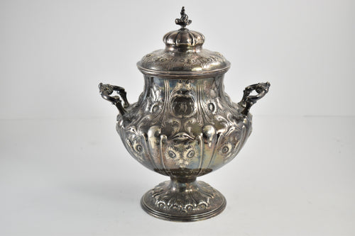 Sterling Silver JD Caldwell & Co Ornate Sunflower Lidded Sugar