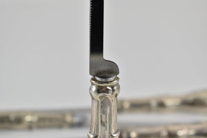 Sterling Silver Ornate Set of 6 Meat Carving Knives