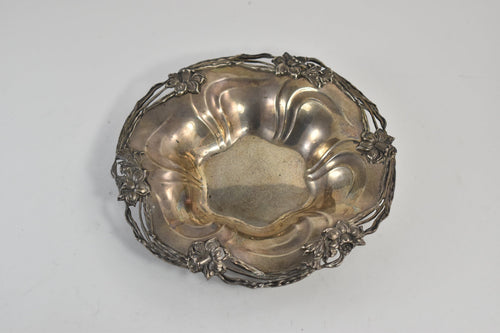 Sterling Silver Elaborate Art Nouveau Floral Bowl