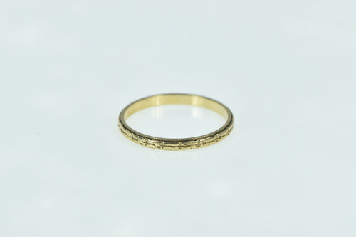 14K 2.0mm 1940's Blossom Wedding Band Ring Yellow Gold