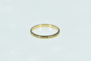 14K 2.0mm 1940's Blossom Wedding Band Ring Yellow Gold
