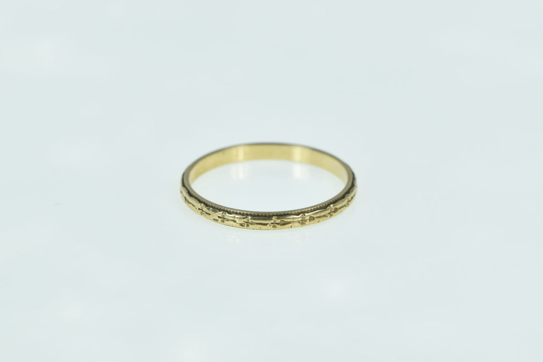14K 2.0mm 1940's Blossom Wedding Band Ring Yellow Gold
