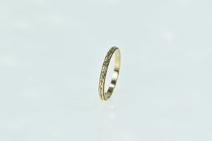 14K 2.0mm 1940's Blossom Wedding Band Ring Yellow Gold