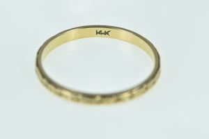 14K 2.0mm 1940's Blossom Wedding Band Ring Yellow Gold