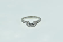 Load image into Gallery viewer, 14K Vintage Diamond Contour Wedding Band Ring White Gold