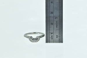 14K Vintage Diamond Contour Wedding Band Ring White Gold