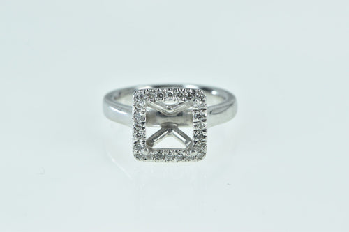 Platinum 7.85mm Princess Diamond Halo Setting Ring