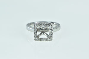 Platinum 7.85mm Princess Diamond Halo Setting Ring