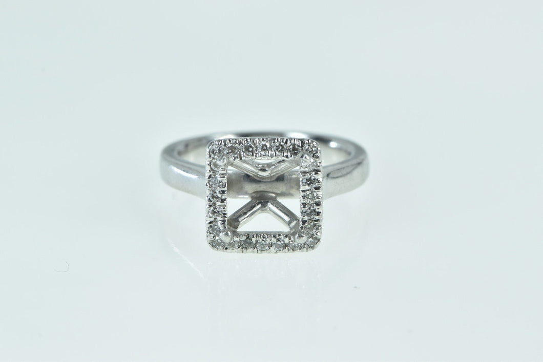 Platinum 7.85mm Princess Diamond Halo Setting Ring