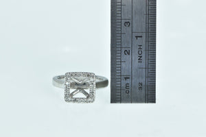 Platinum 7.85mm Princess Diamond Halo Setting Ring