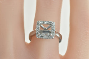 Platinum 7.85mm Princess Diamond Halo Setting Ring