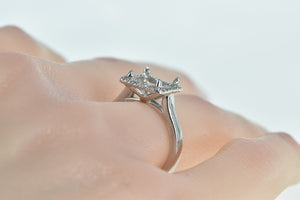 Platinum 7.85mm Princess Diamond Halo Setting Ring