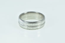 Load image into Gallery viewer, Platinum 7.1mm Grooved Classic Wedding Band Ring