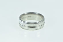 Load image into Gallery viewer, Platinum 7.1mm Grooved Classic Wedding Band Ring