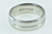 Load image into Gallery viewer, Platinum 7.1mm Grooved Classic Wedding Band Ring