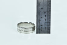 Load image into Gallery viewer, Platinum 7.1mm Grooved Classic Wedding Band Ring