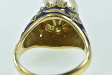 Load image into Gallery viewer, 18K Victorian Pearl Enamel Rose Diamond Floral Ring Yellow Gold